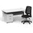 Impulse 1600mm Cantilever Straight Desk With Mobile Pedestal and Relay Black Back Operator Chair Impulse Bundles Dynamic Office Solutions White White 2