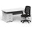 Impulse 1600mm Cantilever Straight Desk With Mobile Pedestal and Relay Black Back Operator Chair Impulse Bundles Dynamic Office Solutions White White 3