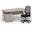 Impulse 1600mm Cantilever Straight Desk With Mobile Pedestal and Relay Silver Back Operator Chair Impulse Bundles Dynamic Office Solutions Grey Oak Silver 2