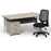 Impulse 1600mm Cantilever Straight Desk With Mobile Pedestal and Relay Silver Back Operator Chair Impulse Bundles Dynamic Office Solutions Grey Oak White 3