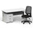 Impulse 1600mm Cantilever Straight Desk With Mobile Pedestal and Relay Silver Back Operator Chair Impulse Bundles Dynamic Office Solutions White Silver 3