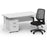 Impulse 1600mm Cantilever Straight Desk With Mobile Pedestal and Relay Silver Back Operator Chair Impulse Bundles Dynamic Office Solutions White White 2