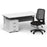 Impulse 1600mm Cantilever Straight Desk With Mobile Pedestal and Relay Silver Back Operator Chair Impulse Bundles Dynamic Office Solutions White White 3