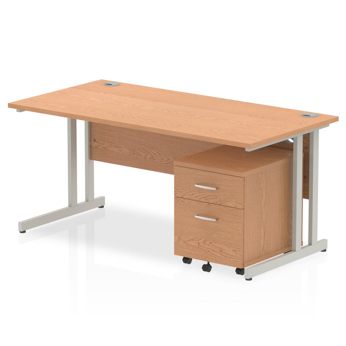 Impulse 1600mm Cantilever Straight Desk With Mobile Pedestal Workstations Dynamic Office Solutions 