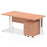 Impulse 1600mm Cantilever Straight Desk With Mobile Pedestal Workstations Dynamic Office Solutions Beech 2 Drawer White