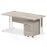 Impulse 1600mm Cantilever Straight Desk With Mobile Pedestal Workstations Dynamic Office Solutions Grey Oak 2 Drawer White