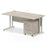 Impulse 1600mm Cantilever Straight Desk With Mobile Pedestal Workstations Dynamic Office Solutions Grey Oak 3 Drawer Silver
