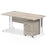 Impulse 1600mm Cantilever Straight Desk With Mobile Pedestal Workstations Dynamic Office Solutions Grey Oak 3 Drawer White