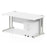 Impulse 1600mm Cantilever Straight Desk With Mobile Pedestal Workstations Dynamic Office Solutions White 2 Drawer Silver