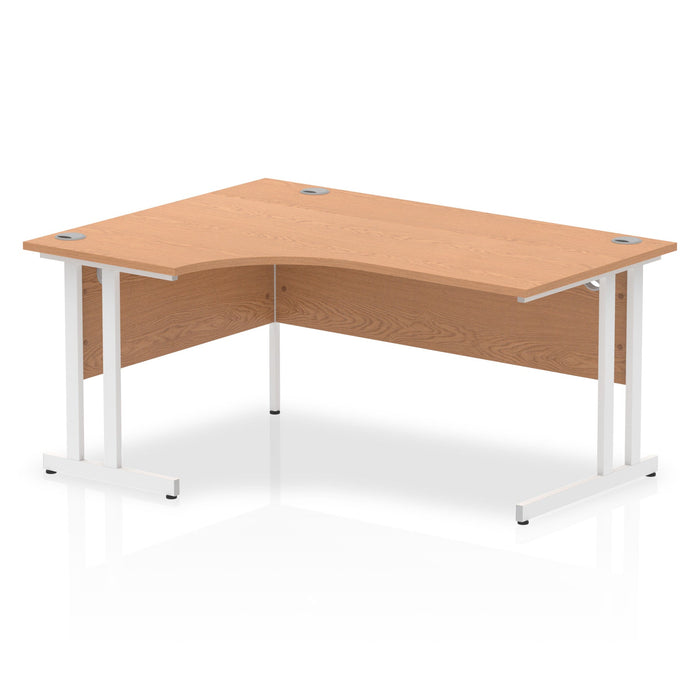 Impulse 1600mm Left Crescent Desk Cantilever Leg Desks Dynamic Office Solutions Oak White 