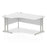Impulse 1600mm Left Crescent Desk Cantilever Leg Desks Dynamic Office Solutions White Silver 
