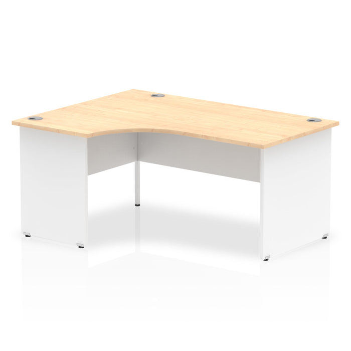 Impulse 1600mm Left Crescent Desk Panel End Leg Desks Dynamic Office Solutions Maple White 