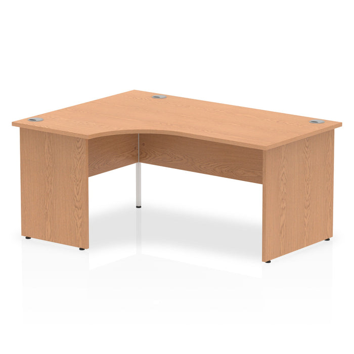 Impulse 1600mm Left Crescent Desk Panel End Leg Desks Dynamic Office Solutions Oak Oak 