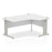 Impulse 1600mm Right Crescent Desk Cable Managed Leg Desks Dynamic Office Solutions White Silver 