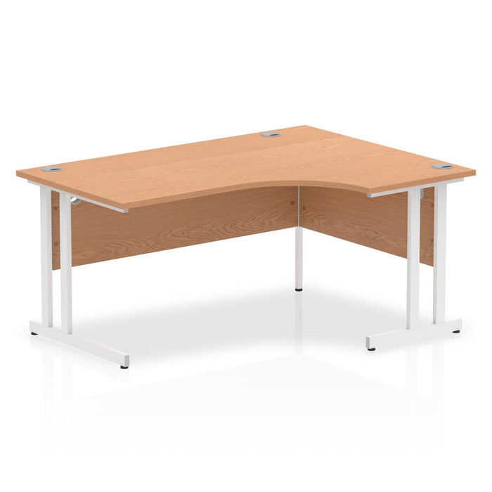 Impulse 1600mm Right Crescent Desk Cantilever Leg Desks Dynamic Office Solutions Oak White 