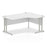 Impulse 1600mm Right Crescent Desk Cantilever Leg Desks Dynamic Office Solutions White Silver 