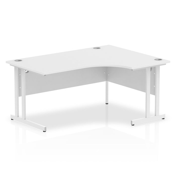 Impulse 1600mm Right Crescent Desk Cantilever Leg Desks Dynamic Office Solutions White White 