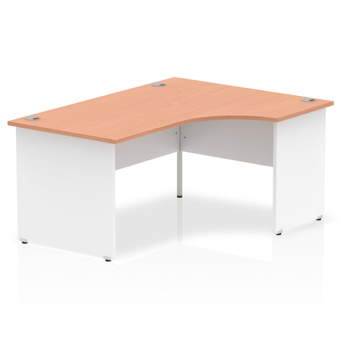 Impulse 1600mm Right Crescent Desk Panel End Leg Desks Dynamic Office Solutions Beech White 