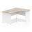 Impulse 1600mm Right Crescent Desk Panel End Leg Desks Dynamic Office Solutions Grey Oak White 