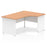 Impulse 1600mm Right Crescent Desk Panel End Leg Desks Dynamic Office Solutions Oak White 