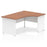 Impulse 1600mm Right Crescent Desk Panel End Leg Desks Dynamic Office Solutions Walnut White 