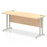 Impulse 1600mm Slimline Desk Cantilever Leg Desks Dynamic Office Solutions Maple Silver 