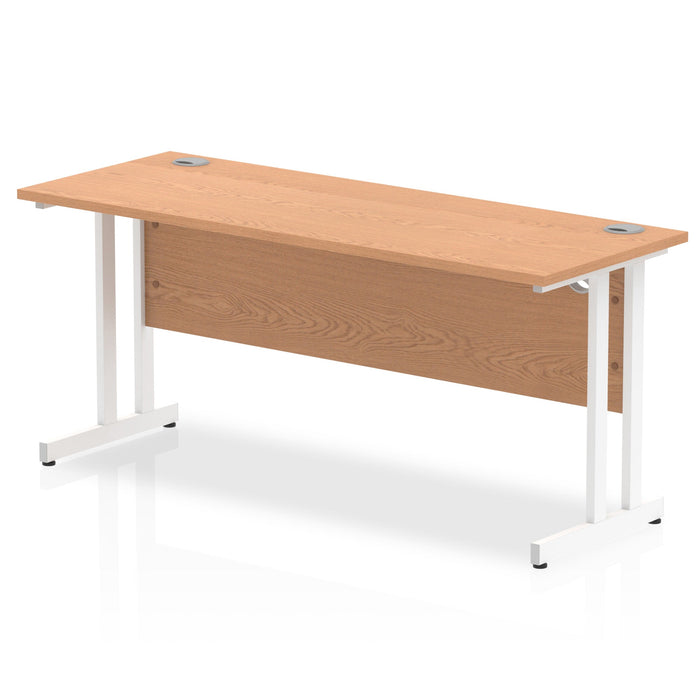 Impulse 1600mm Slimline Desk Cantilever Leg Desks Dynamic Office Solutions Oak White 