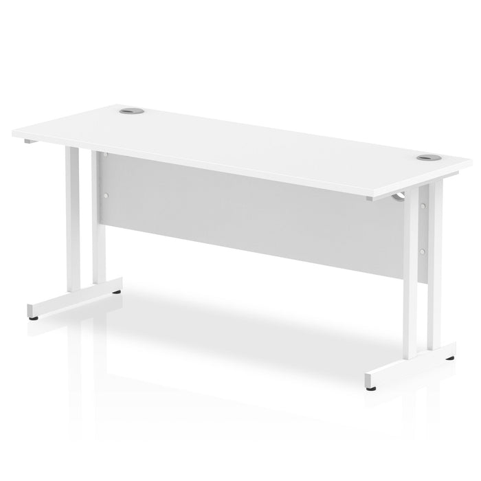 Impulse 1600mm Slimline Desk Cantilever Leg Desks Dynamic Office Solutions White White 