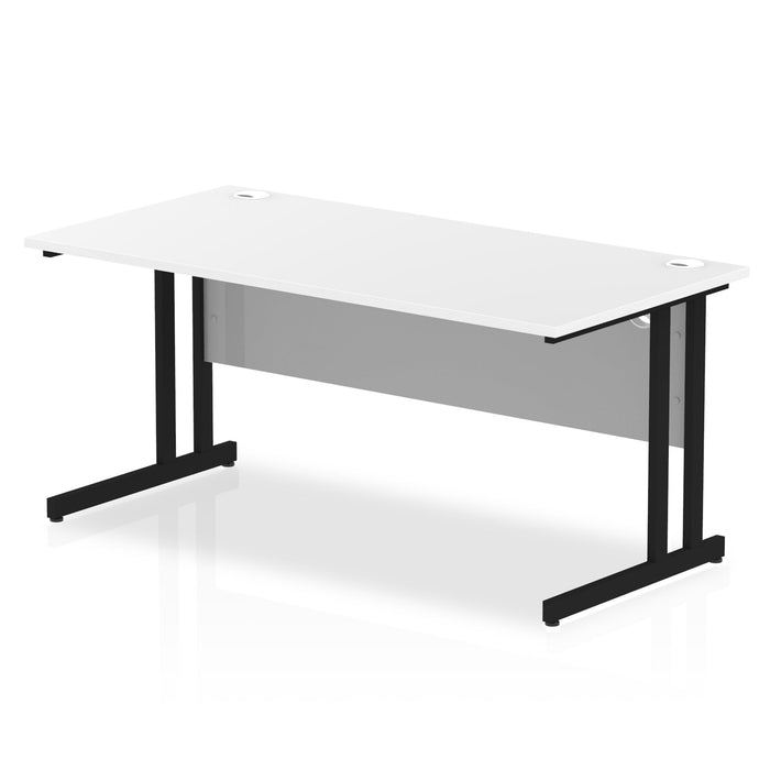 Impulse 1600mm Straight Desk Cantilever Leg Desks Dynamic Office Solutions White Black 
