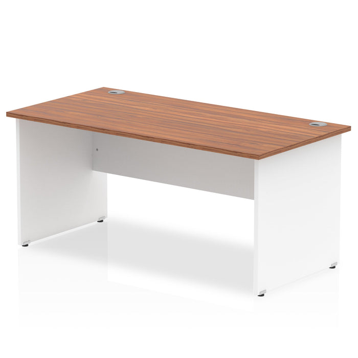 Impulse 1600mm Straight Desk Panel End Leg Desks Dynamic Office Solutions Walnut White 