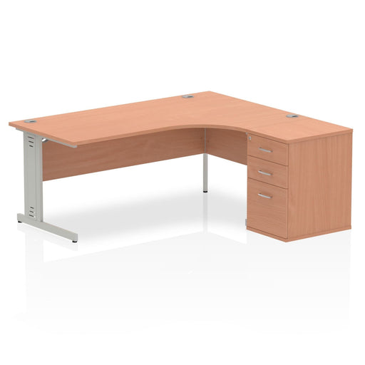 Impulse 1800mm Cable Managed Right Crescent Desk Workstation Workstations Dynamic Office Solutions 