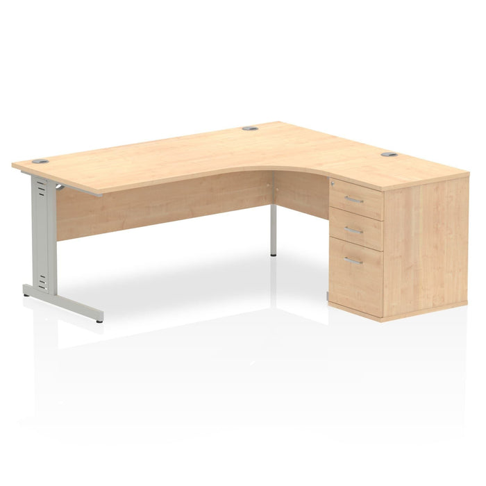 Impulse 1800mm Cable Managed Right Crescent Desk Workstation Workstations Dynamic Office Solutions 