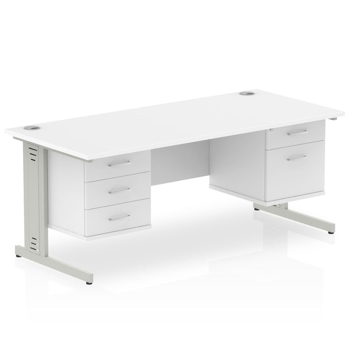 Impulse 1800mm Cable Managed Straight Desk With Fixed Pedestal Workstations Dynamic Office Solutions 