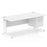 Impulse 1800mm Cable Managed Straight Desk With Fixed Pedestal Workstations Dynamic Office Solutions WHITE 2 Drawer White