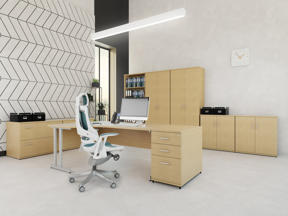 Impulse 1800mm Cantilever Left Crescent Desk Workstation Workstations Dynamic Office Solutions 