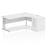 Impulse 1800mm Cantilever Right Crescent Desk Workstation Workstations Dynamic Office Solutions White 600 Pedestal Silver