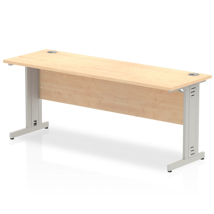 Impulse 1800mm Slimline Desk Cable Managed Leg Desks Dynamic Office Solutions Maple Silver 