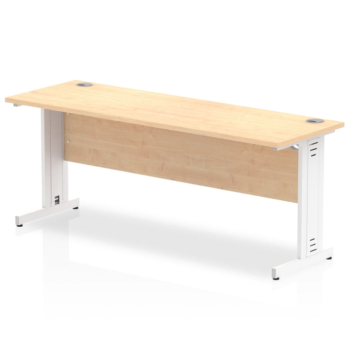 Impulse 1800mm Slimline Desk Cable Managed Leg Desks Dynamic Office Solutions Maple White 