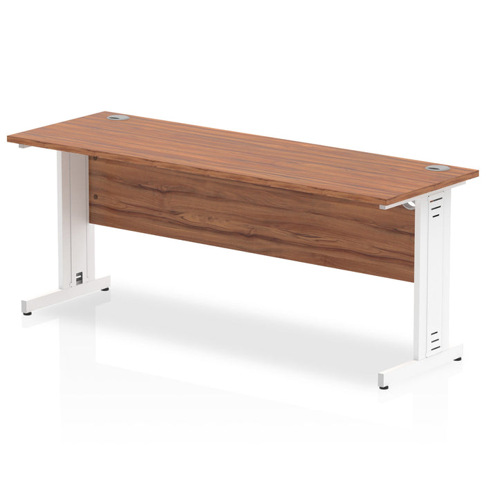 Impulse 1800mm Slimline Desk Cable Managed Leg Desks Dynamic Office Solutions Walnut White 