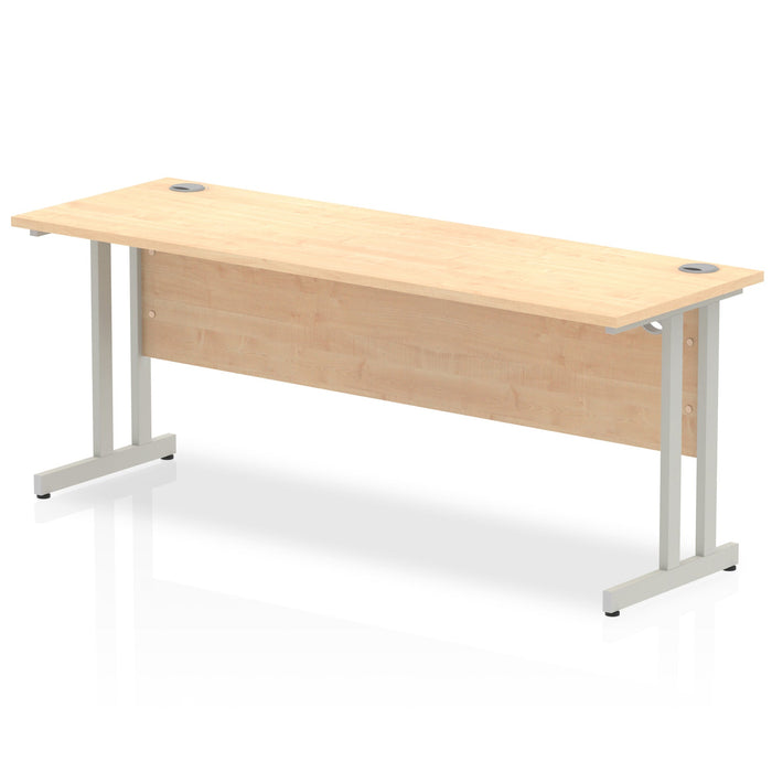 Impulse 1800mm Slimline Desk Cantilever Leg Desks Dynamic Office Solutions Maple Silver 