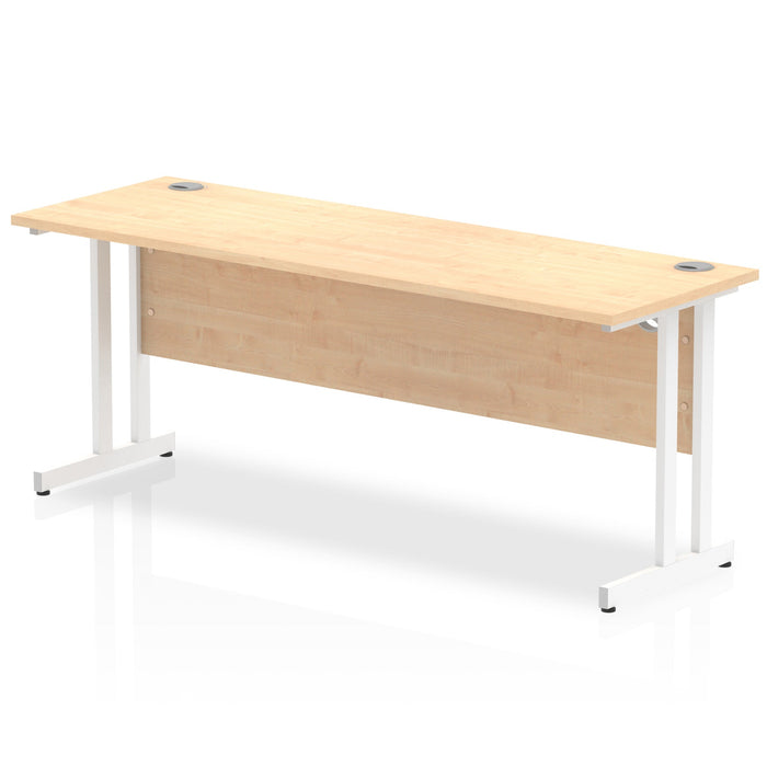 Impulse 1800mm Slimline Desk Cantilever Leg Desks Dynamic Office Solutions Maple White 