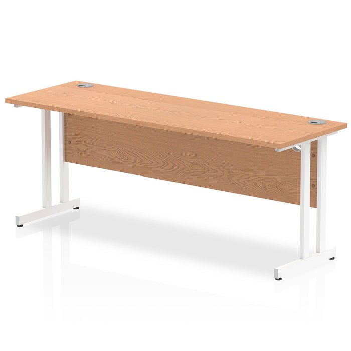 Impulse 1800mm Slimline Desk Cantilever Leg Desks Dynamic Office Solutions Oak White 