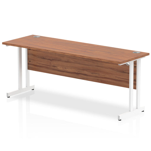 Impulse 1800mm Slimline Desk Cantilever Leg Desks Dynamic Office Solutions Walnut White 