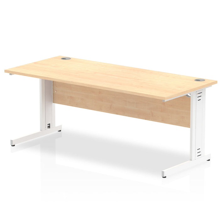 Impulse 1800mm Straight Desk Cable Managed Leg Desks Dynamic Office Solutions Maple White 