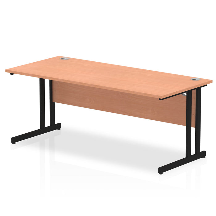 Impulse 1800mm Straight Desk Cantilever Leg Desks Dynamic Office Solutions Beech Black 