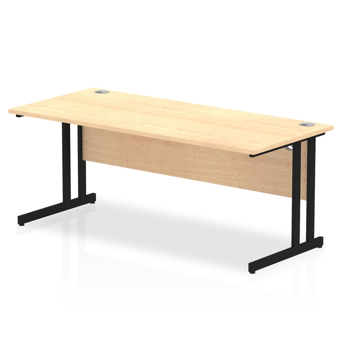 Impulse 1800mm Straight Desk Cantilever Leg Desks Dynamic Office Solutions Maple Black 