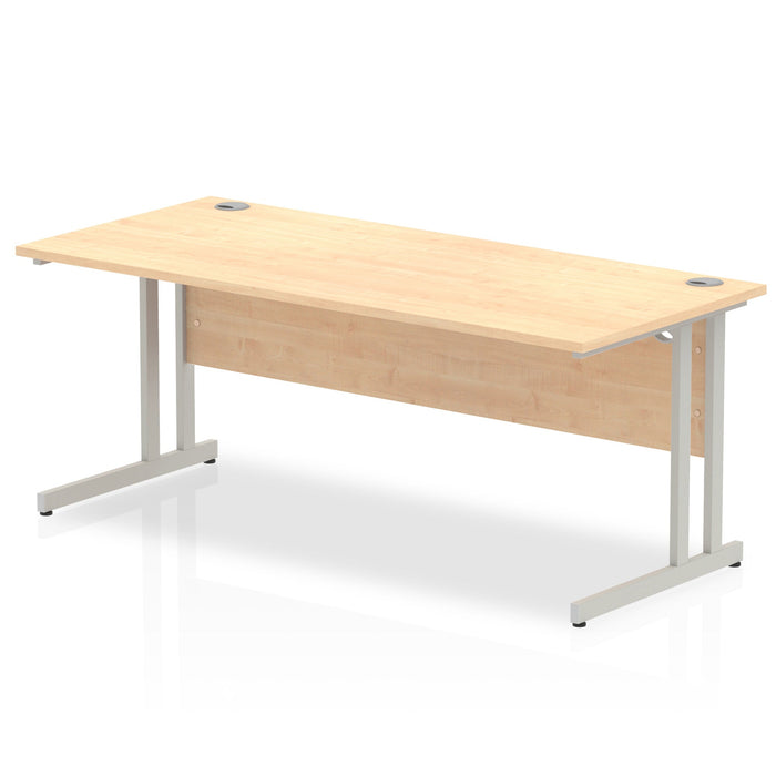 Impulse 1800mm Straight Desk Cantilever Leg Desks Dynamic Office Solutions Maple Silver 