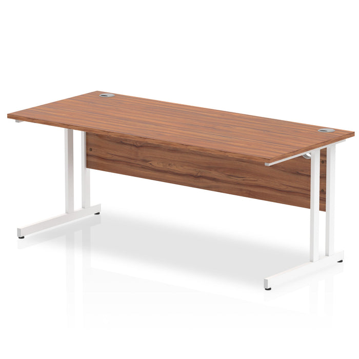Impulse 1800mm Straight Desk Cantilever Leg Desks Dynamic Office Solutions Walnut White 