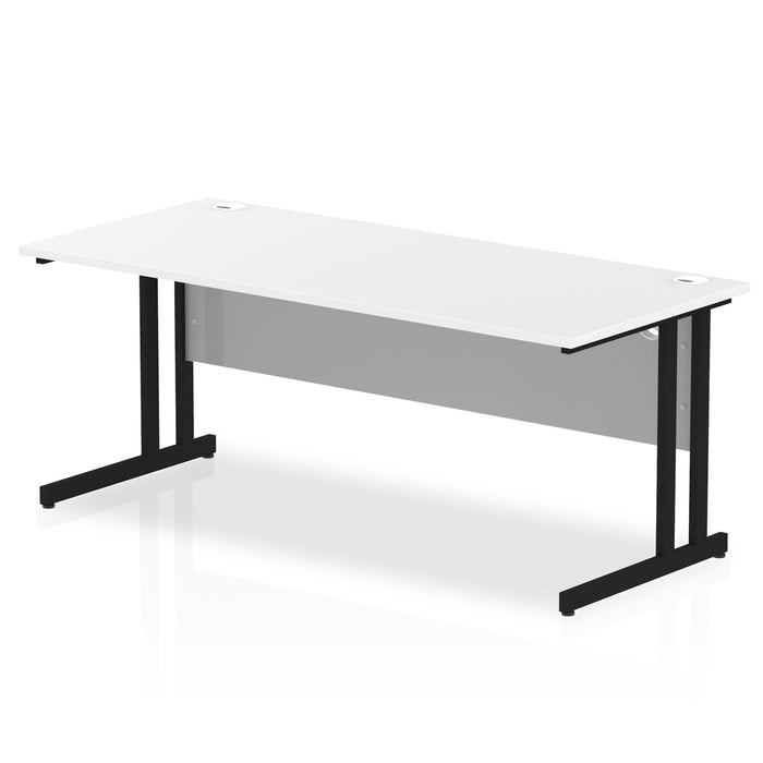 Impulse 1800mm Straight Desk Cantilever Leg Desks Dynamic Office Solutions White Black 