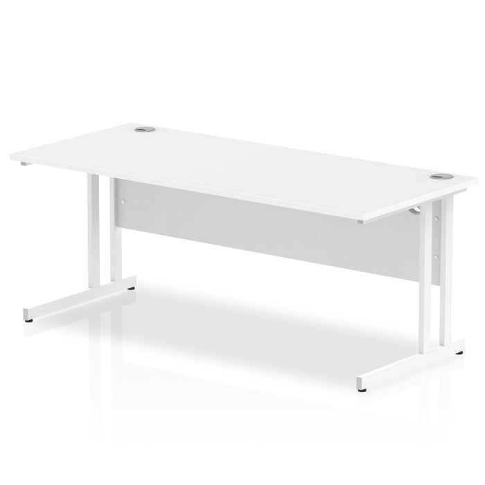 Impulse 1800mm Straight Desk Cantilever Leg Desks Dynamic Office Solutions White White 